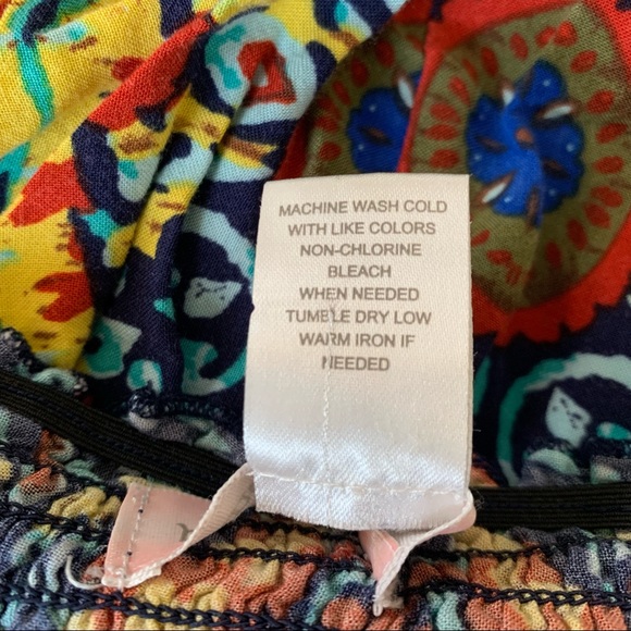 Band of Gypsies Smocked Midi Sundress, Boho, Multi-Color Medallion Print, Small - Picture 7 of 7